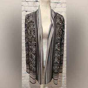 NWT Dalia Womens Black and White Cardigan Knit Size Large